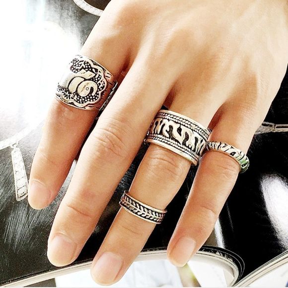 Boho (4) Pc Ring Set - Picture 6 of 7